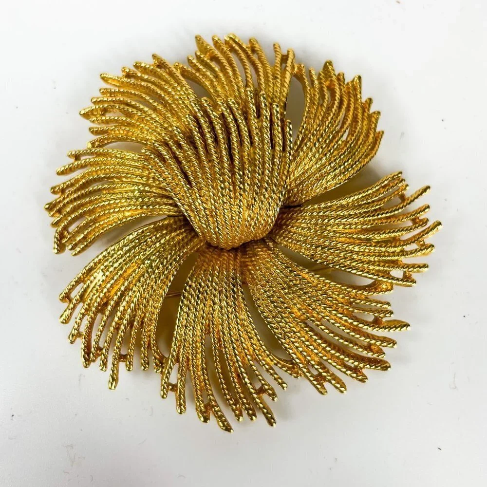 Monet Cordelia Gold Tone  Ropes Brooch